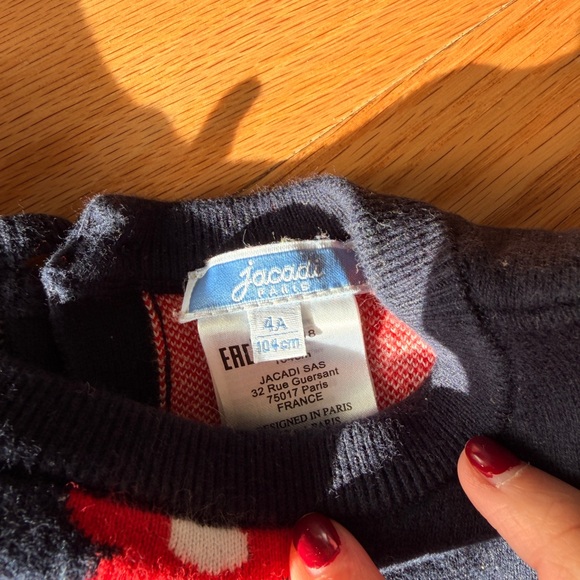 Jacadi Navy and Red Floral Sweater - Picture 2 of 4